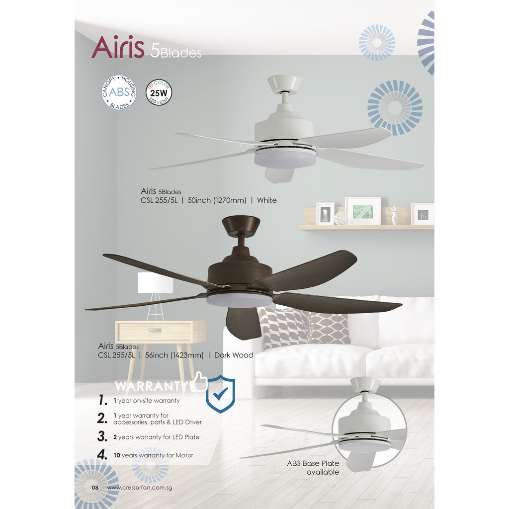 Crestar Airis+ Smart Ceiling Fan 5 Blade 50"/56"