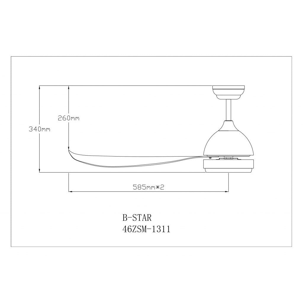 Fanco B-Star Ceiling Fan 36"/46"/52"