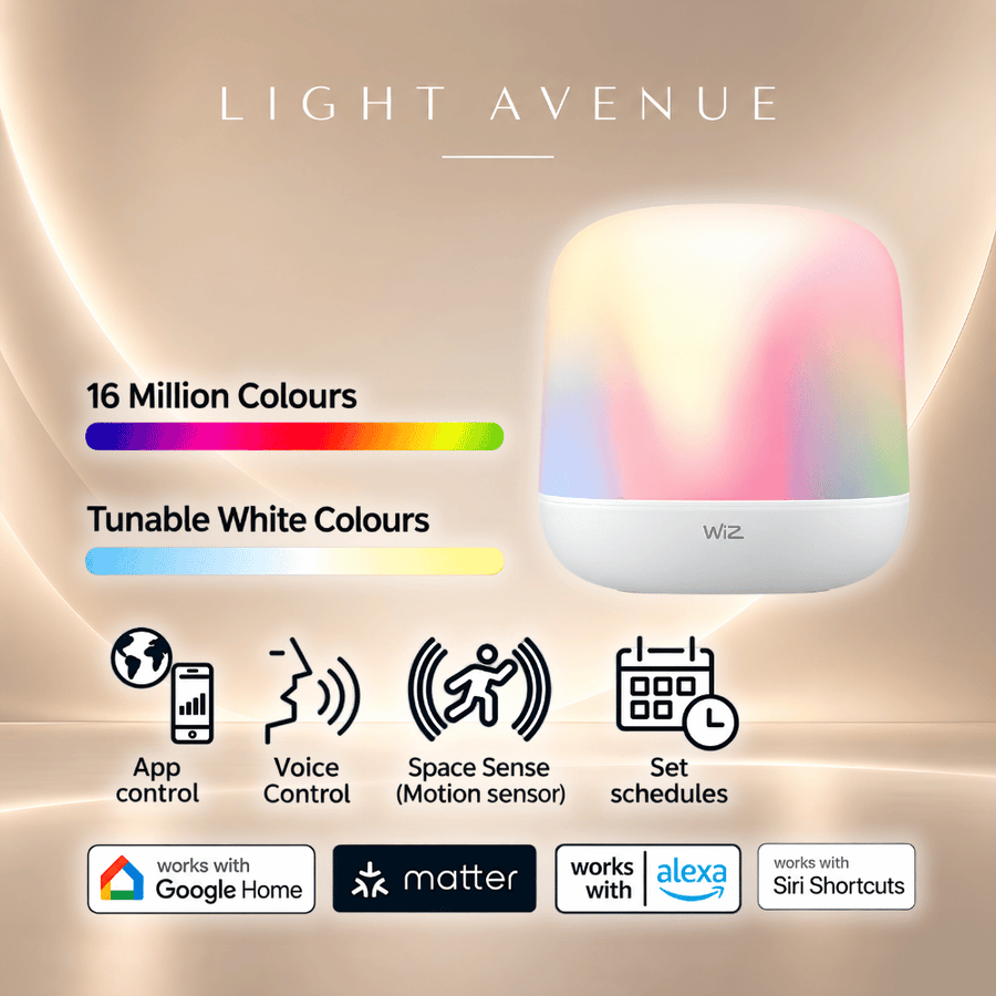 WiZ Hero Smart WiFi Dimmable Portable Table Lamp RGB