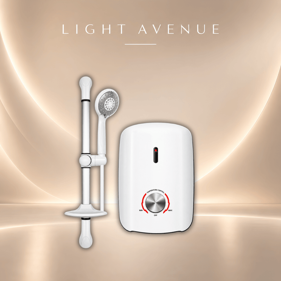 Champs Instant Water Heater – Vios White Color with Handshower Hand Shower - Light Avenue Singapore