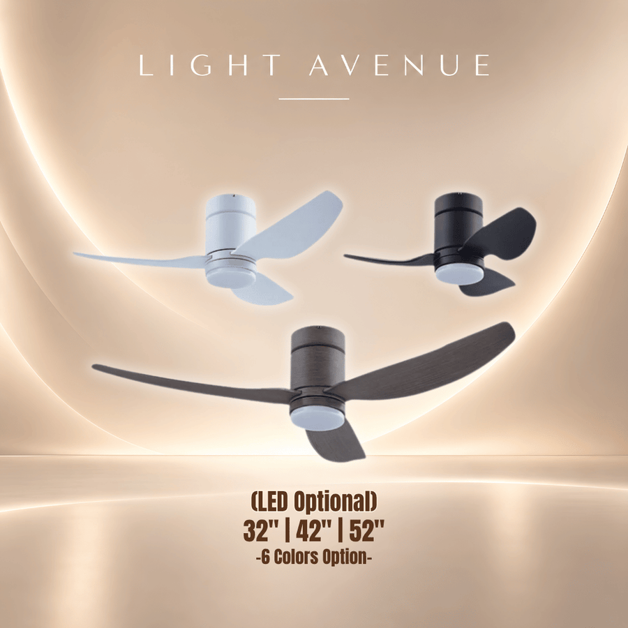 Samaire 3 Blades 32"/42"/52" DC Ceiling Fan with Light — ceiling fan product image 1 at Light Avenue Singapore