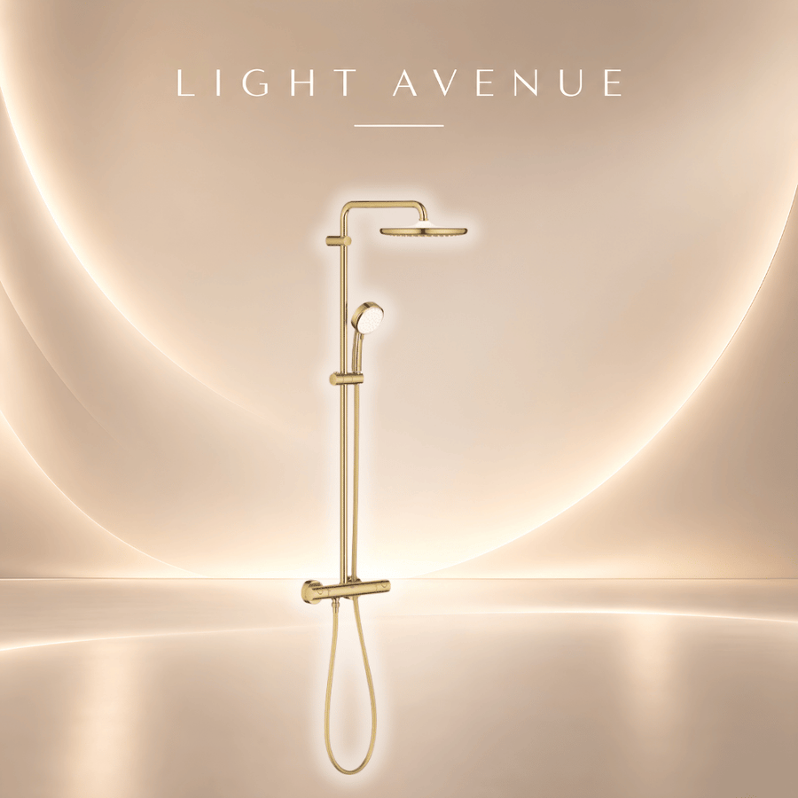 GROHE Tempesta Cosmopolitan Rainshower System with Thermostatic Shower Mixer – 26670GL0