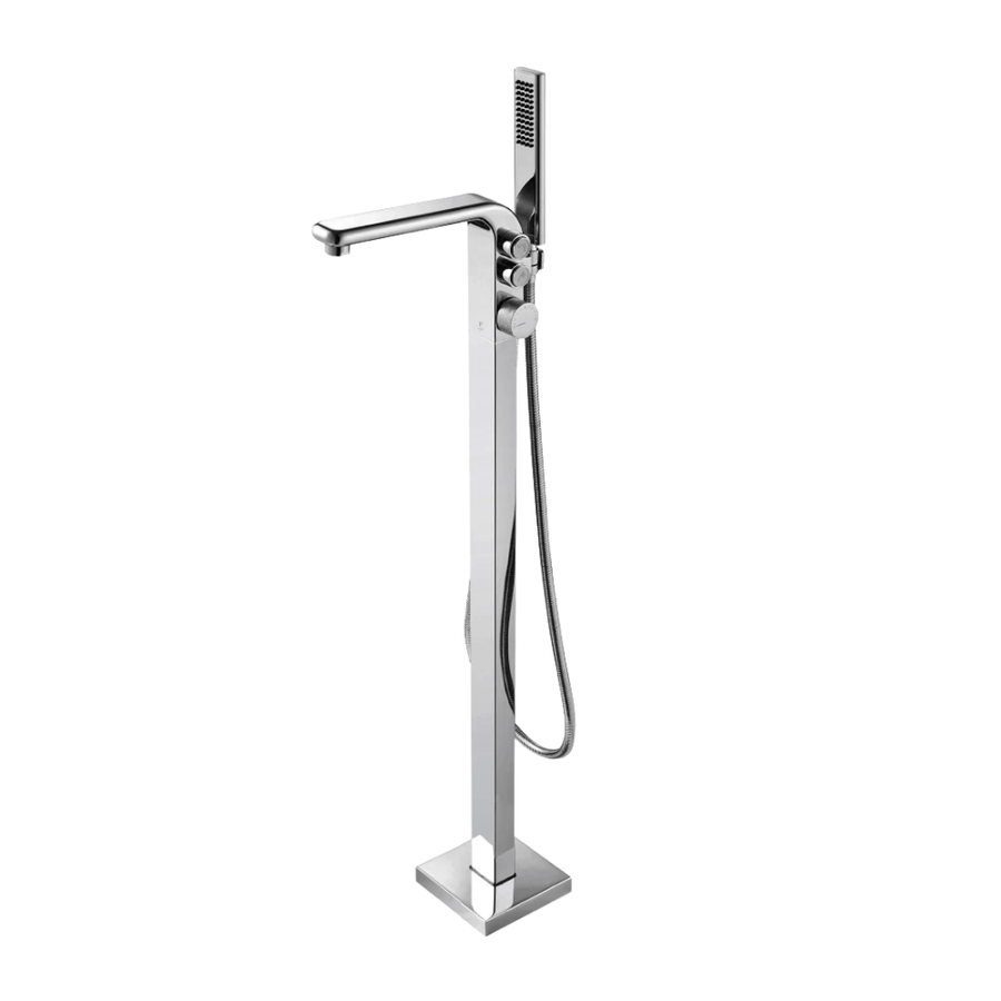 Rigel R-SPT4400028-BM Floor Standing Bath Spout Set - Matte Black