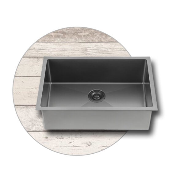 AALTO 6845N Top / Undermount Kitchen Sink - Straight Brush Black