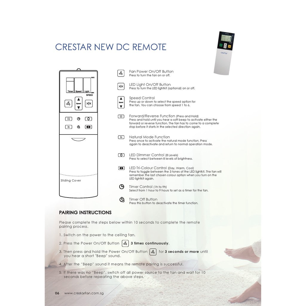 Crestar Airis+ Smart Ceiling Fan 5 Blade 50"/56"