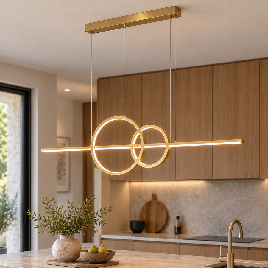 6329 Double-Ring Linear LED Pendant Light