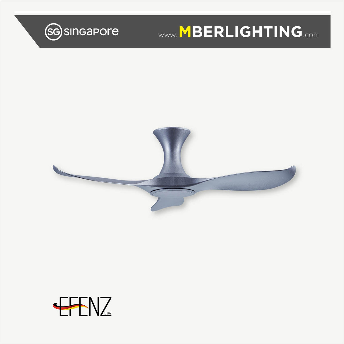 Efenz Limited Edition Hugger Series Smart Ceiling Fan Satin Titanium