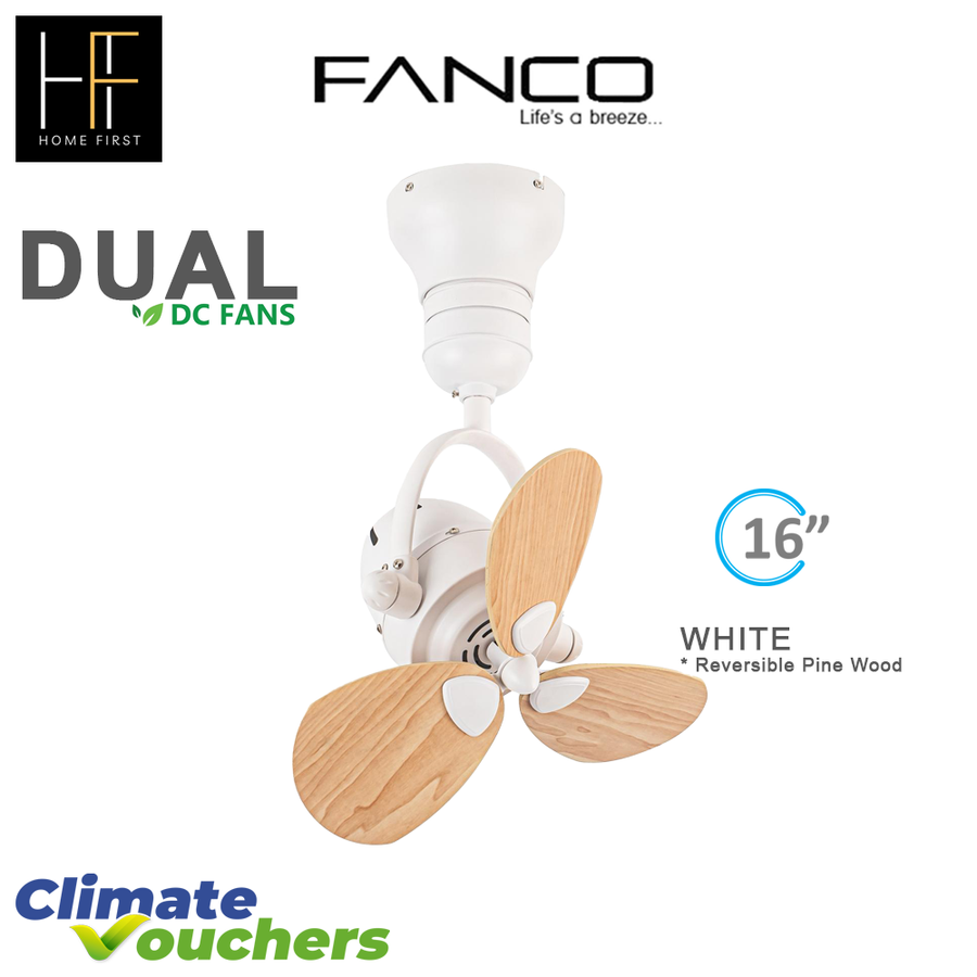 Fanco Dual 16" Corner / Ceiling Fan