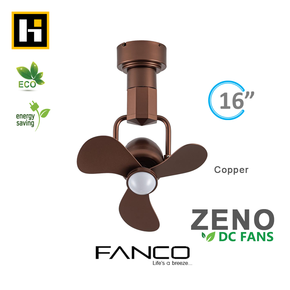 Fanco Zeno Corner/Wall Fan 16" with LED (Optional WiFi)