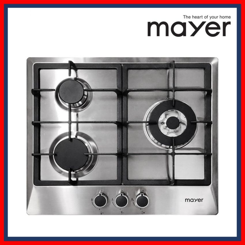 Mayer 60cm 3 Burner Stainless Steel Gas Hob MMSS633