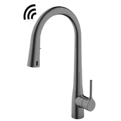 Rigel W2-R-MXK1400028PBB-Gun Metal Automatic Kitchen Mixer with Pull Out Spout