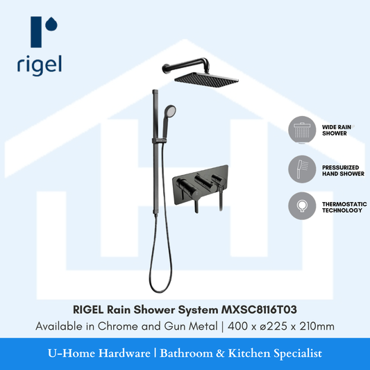 Rigel MXSC8116T03 Concealed Shower Set - Gun Metal