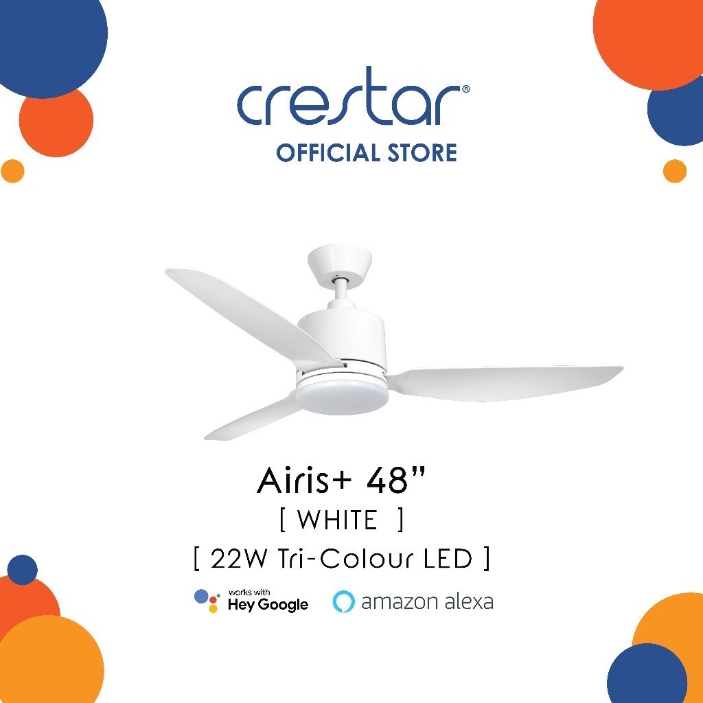 Crestar Airis+ Smart Ceiling Fan 3 Blade 33"/42"/48"