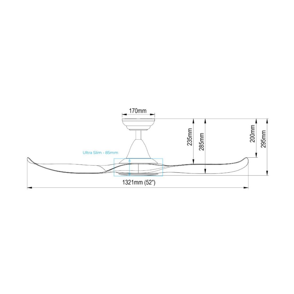 EFENZ Premium Downrod 3 Blade 34"/40"/46"/52"/60" Smart DC Ceiling Fan w Samsung LED