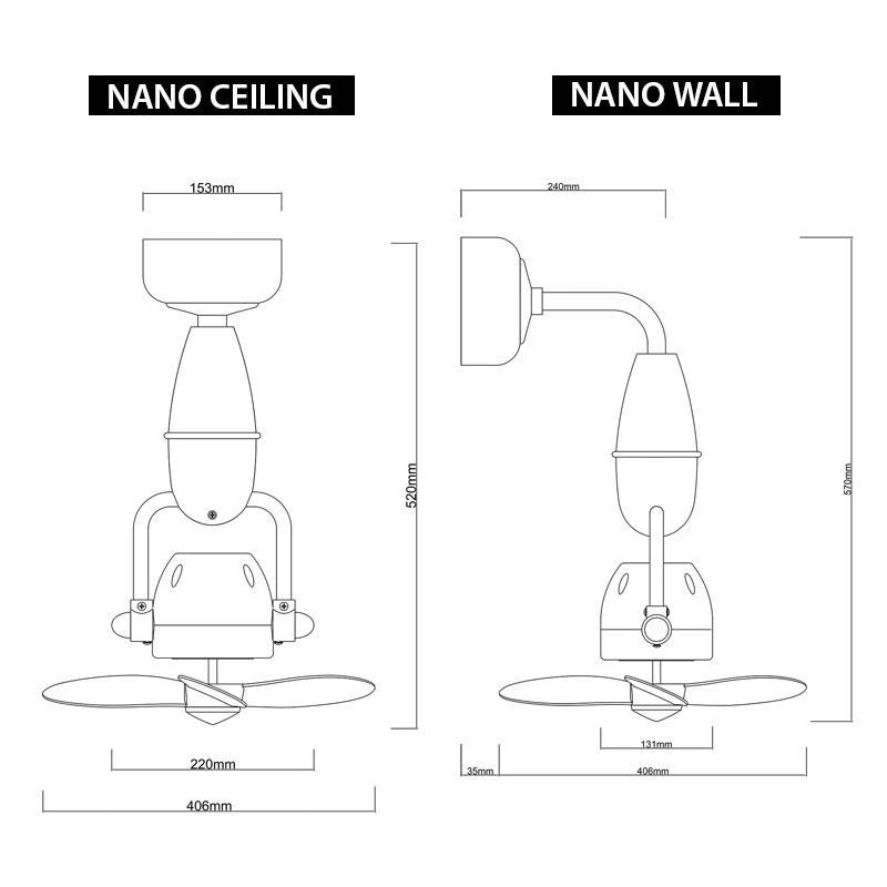 Fanco Tristar Nano Corner/Wall Fan 16"