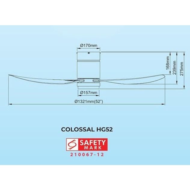 Samaire 3 Blades Hugger 32" / 42" / 52" DC Ceiling Fan with Light