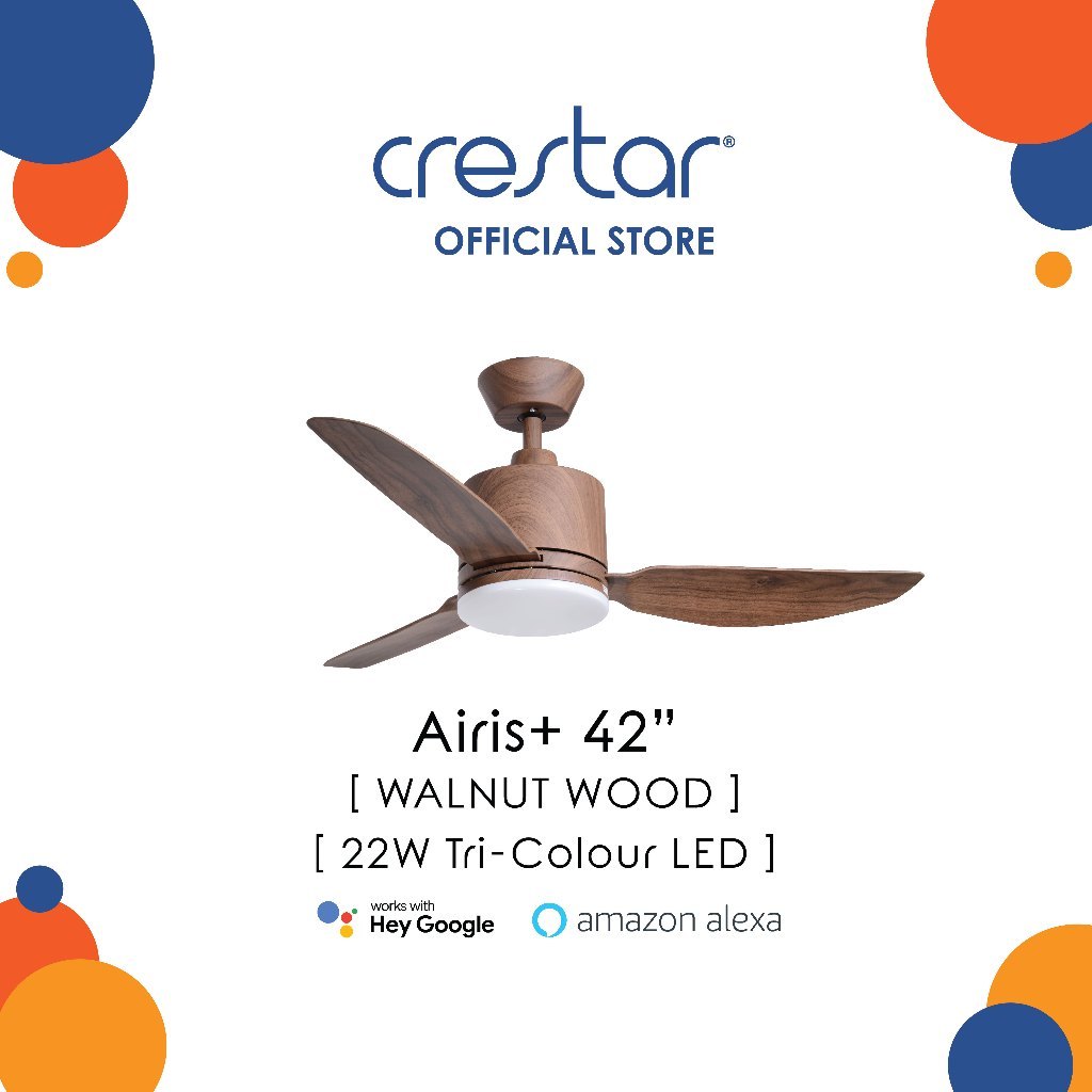Crestar Airis+ Smart Ceiling Fan 3 Blade 33"/42"/48"