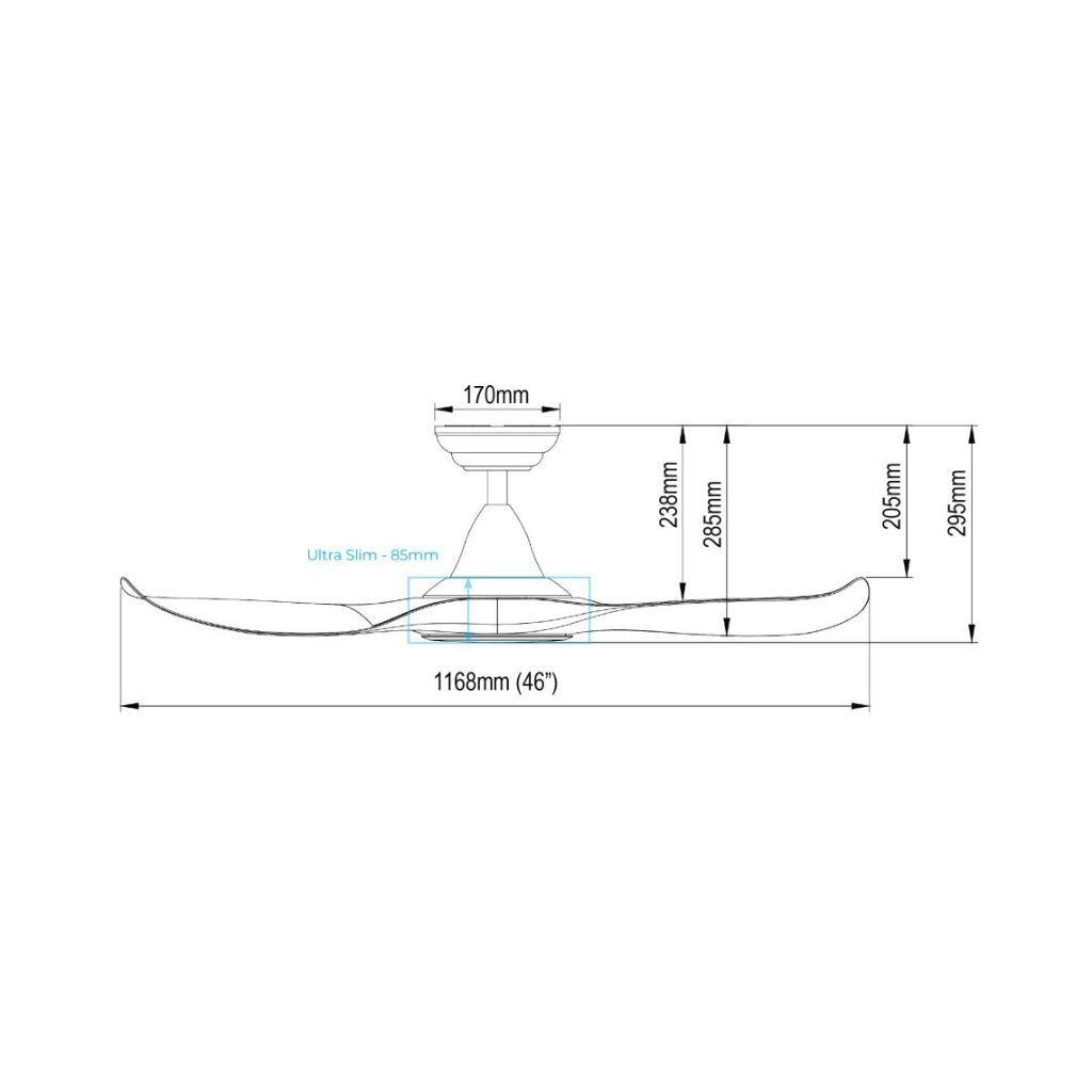 EFENZ Limited Edition Downrod 3 Blade 34"/40"/46"/52"/60" Smart DC Ceiling Fan w Samsung LED
