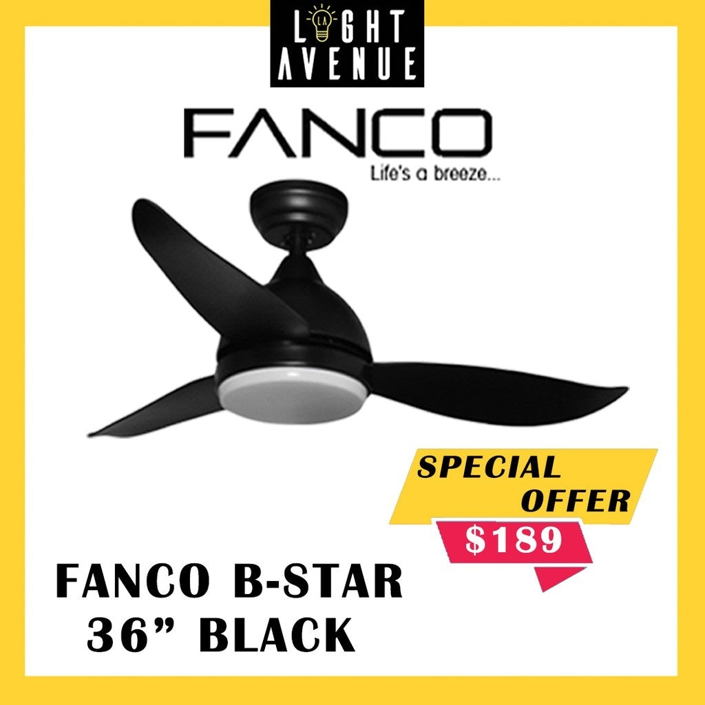 Fanco B-Star Ceiling Fan 36"/46"/52"