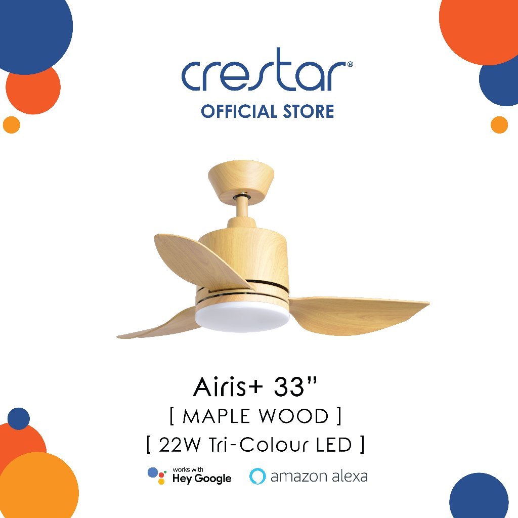 Crestar Airis+ Smart Ceiling Fan 3 Blade 33"/42"/48"