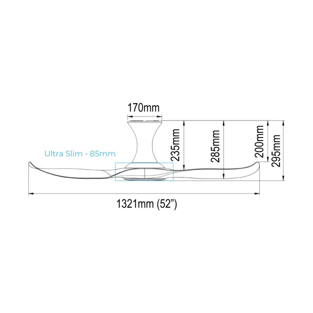 EFENZ Limited Edition Downrod 3 Blade 34"/40"/46"/52"/60" Smart DC Ceiling Fan w Samsung LED