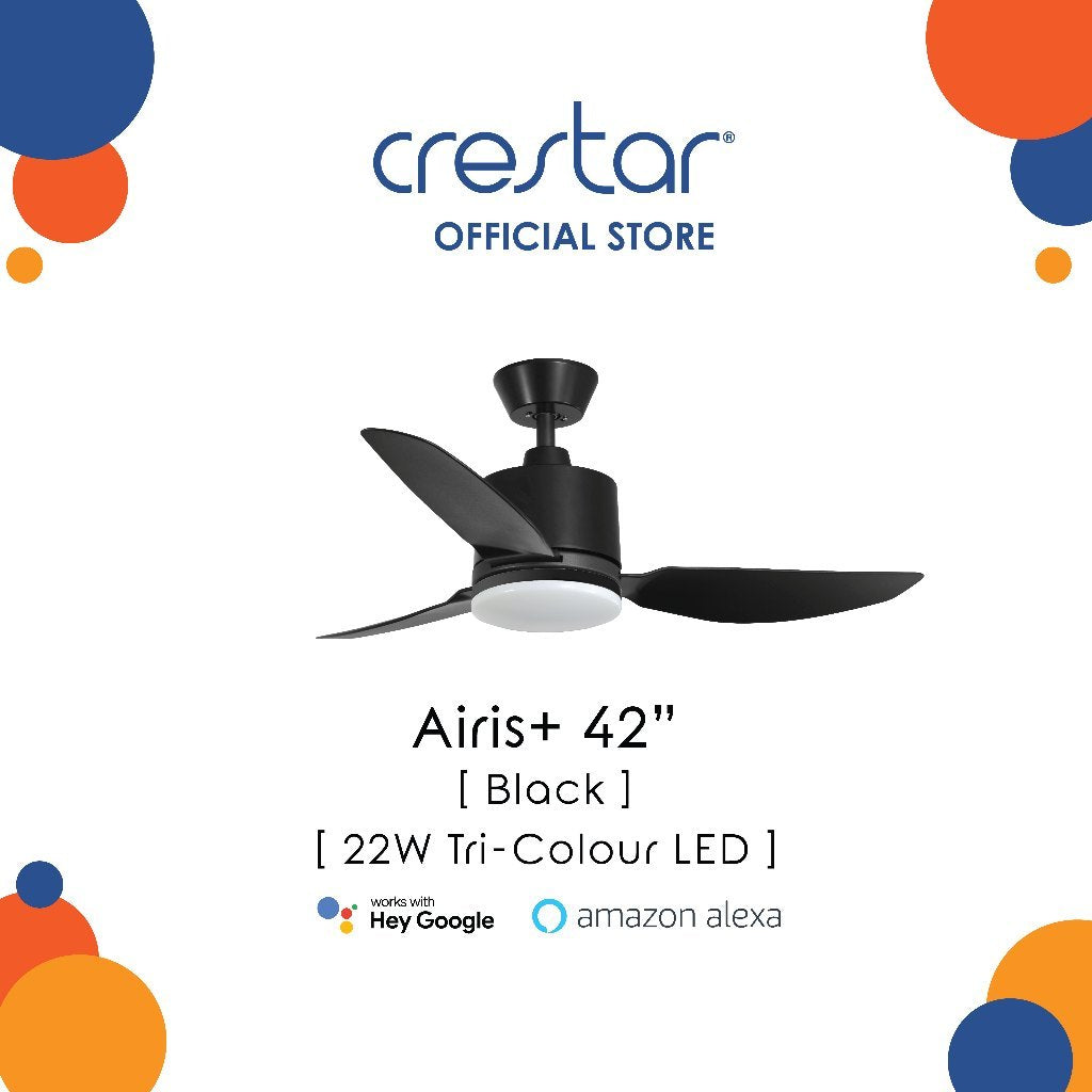 Crestar Airis+ Smart Ceiling Fan 3 Blade 33"/42"/48"
