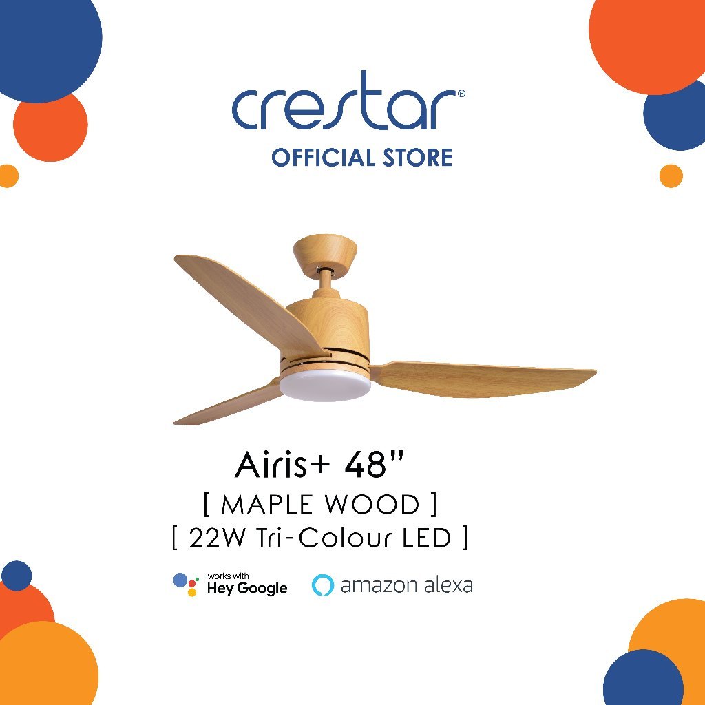 Crestar Airis+ Smart Ceiling Fan 3 Blade 33"/42"/48"
