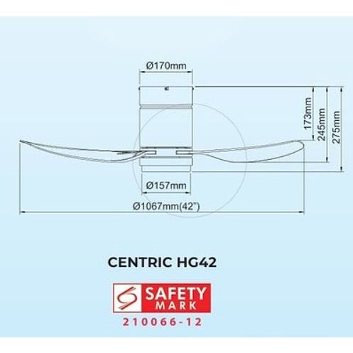 Samaire 3 Blades 32"/42"/52" DC Ceiling Fan with Light