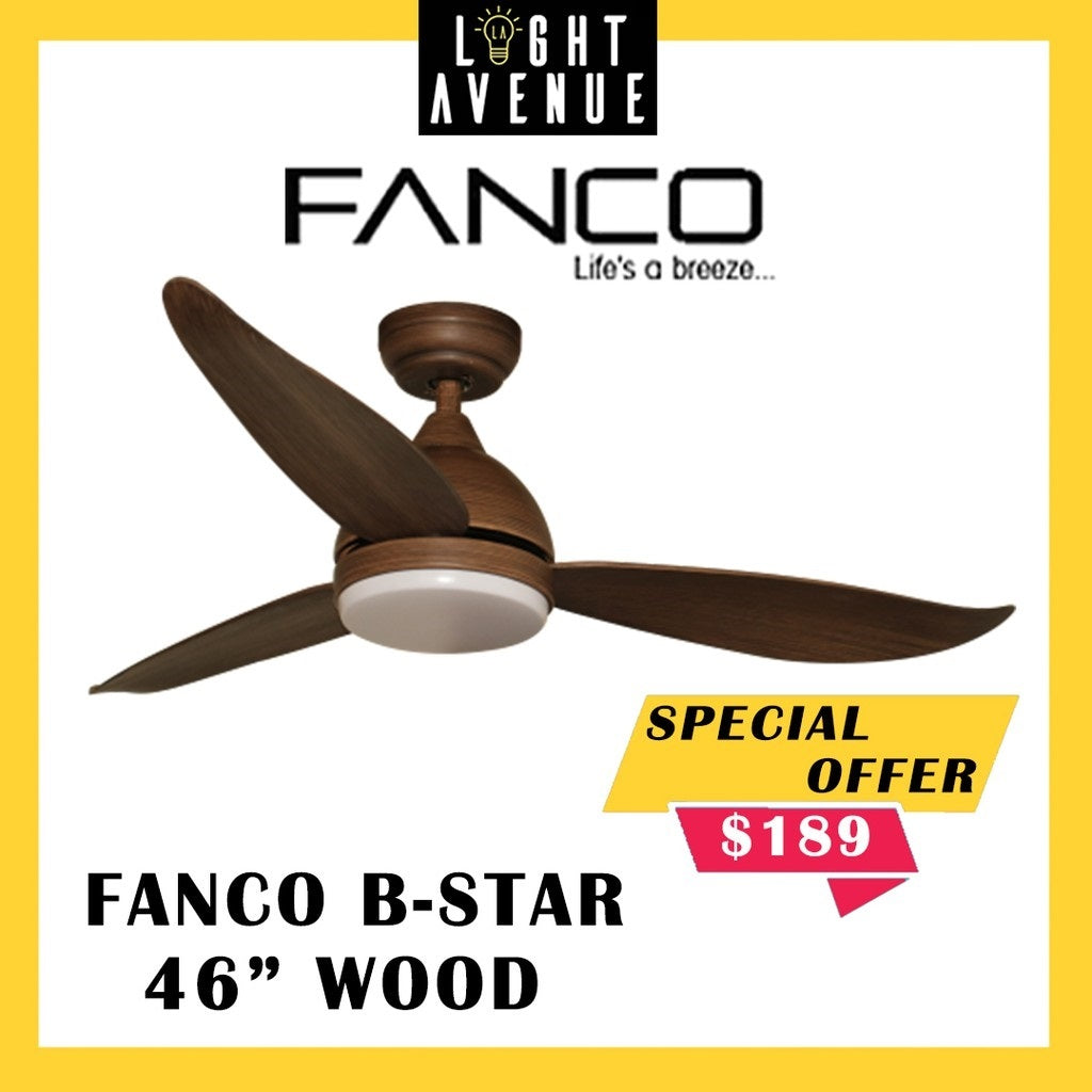 Fanco B-Star Ceiling Fan 36"/46"/52"