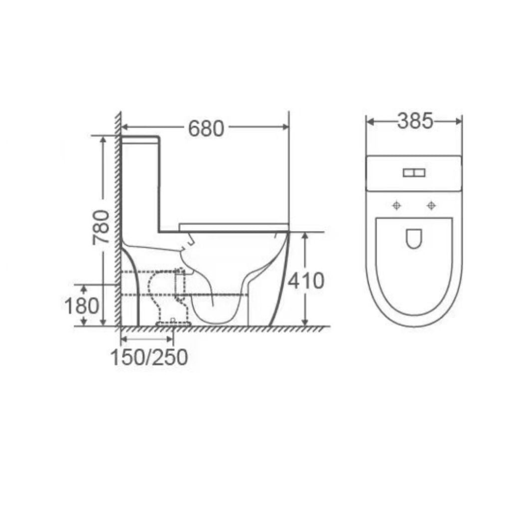AALTO AL8040 Turbo Tornado One Piece Toilet Bowl