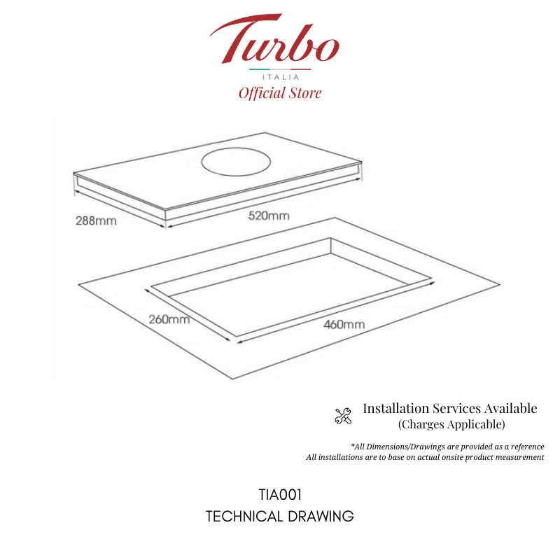 Turbo Italia TIA001 30cm Single Zone Induction Hob