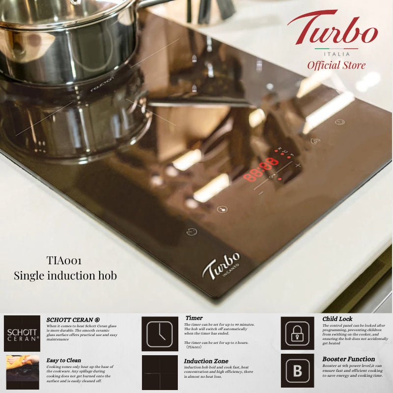Turbo Italia TIA001 30cm Single Zone Induction Hob