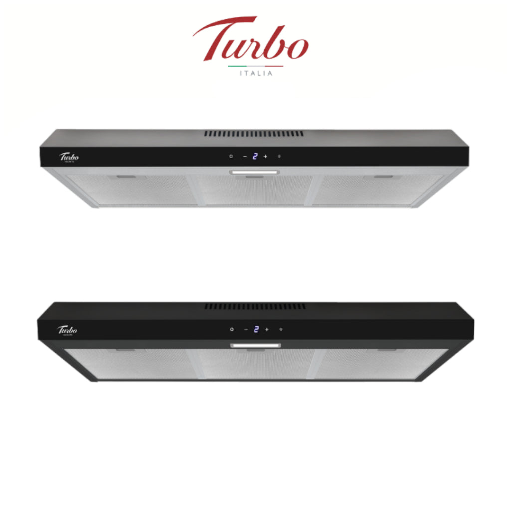 Turbo Italia TM6001 Series 90cm Slim Range Hood Black/Stainless Steel