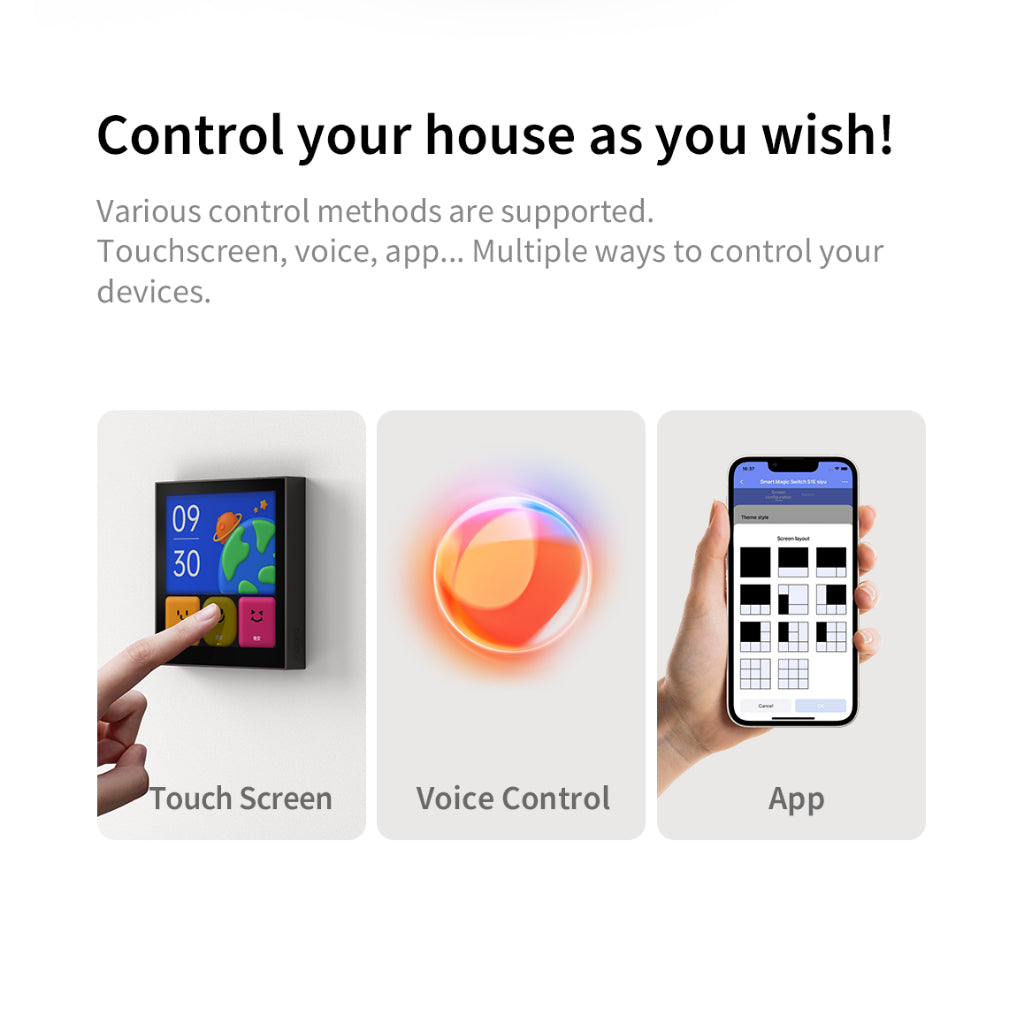 Aqara S1E LED Display Touchscreen Smart Wall Switch