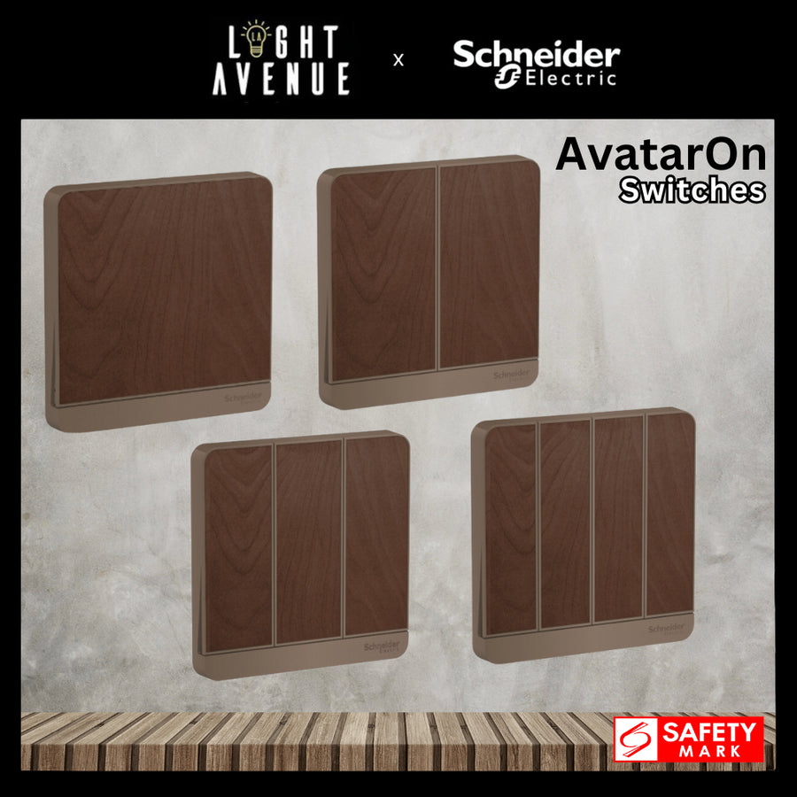Schneider Electric AvatarOn Switch (Dark Wood)