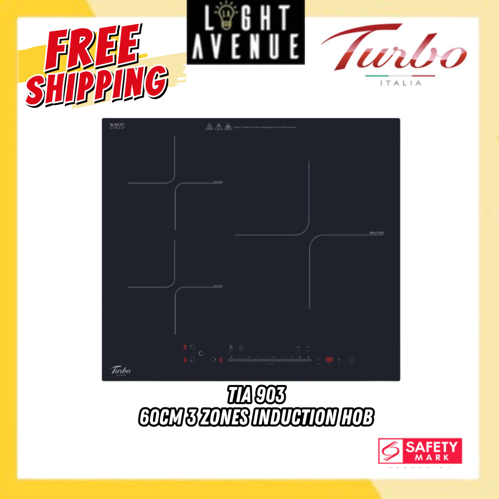 Turbo Italia TIA903 60 cm 3 Zones Induction Hob With Touch Control