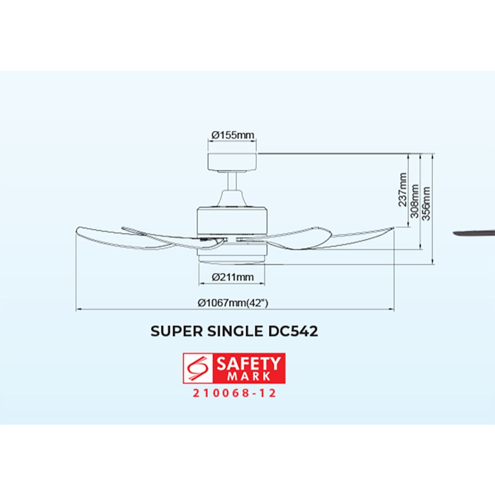 Samaire 5 Blades DC Ceiling Fan 42"/52"/56"