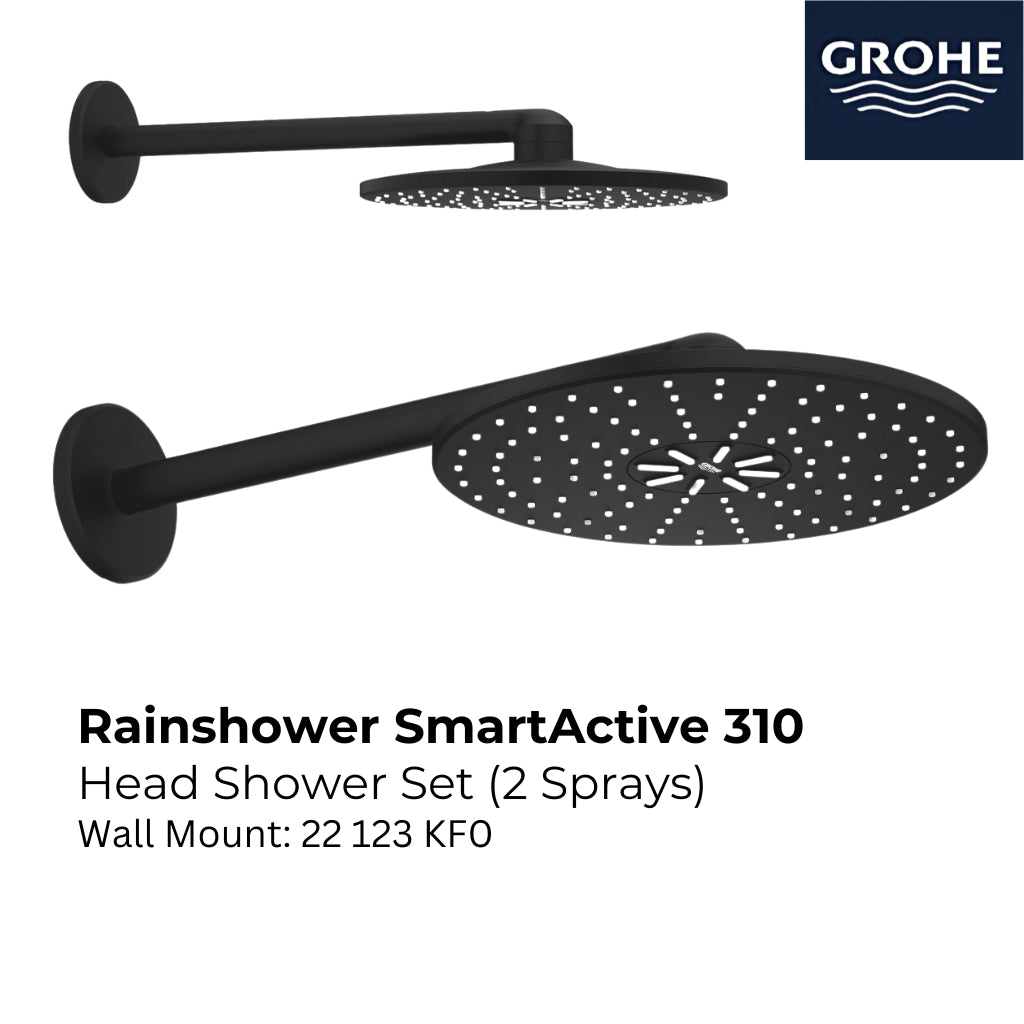 Grohe 22 124 KF0 Rainshower SmartActive 310 Head Shower Set Ceiling 142mm (2 Sprays)