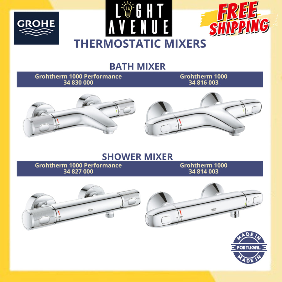 Grohe 34 830 000 Grohtherm 1000 Performance Bath / Shower Mixer