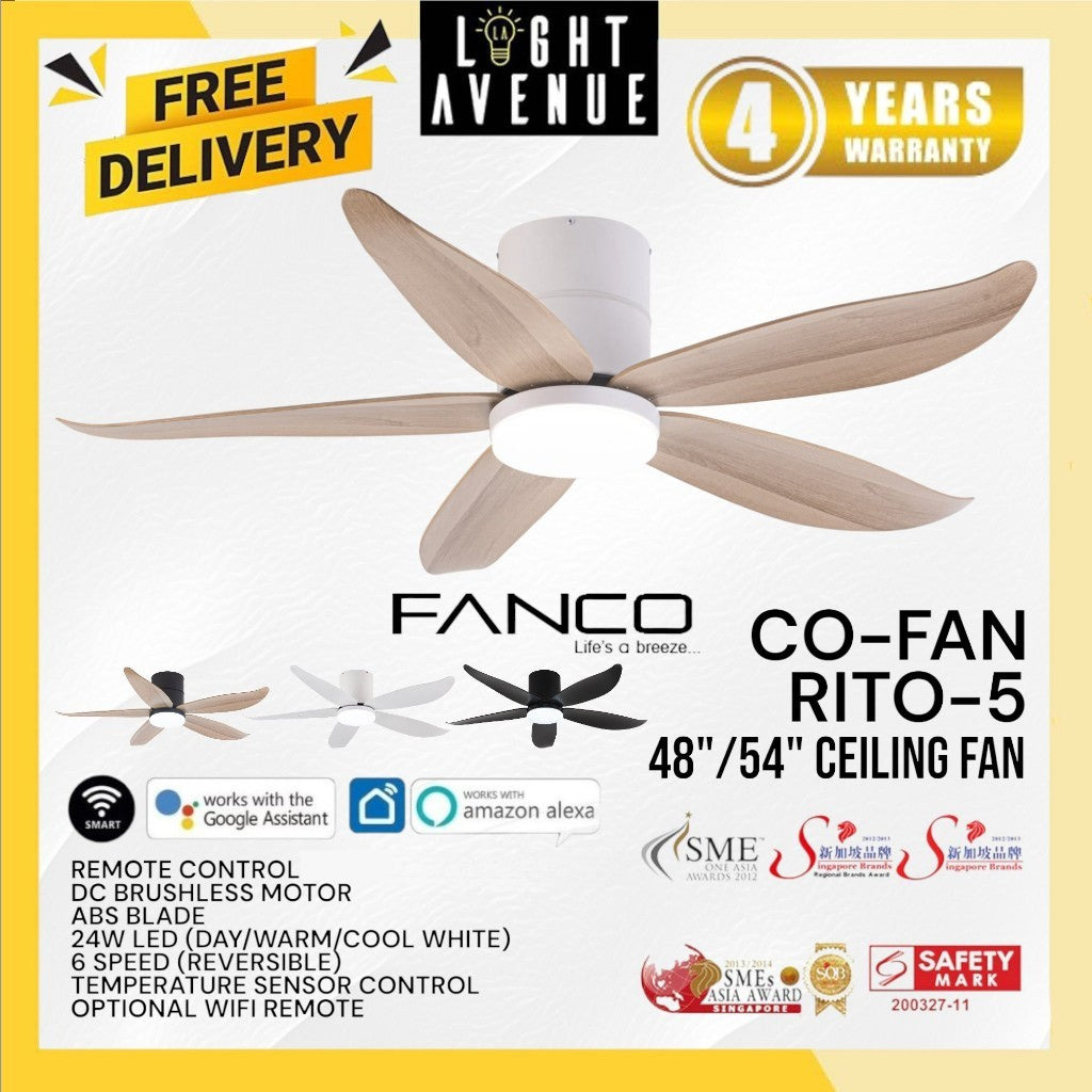 Fanco Rito-5 Ceiling Fan 48"/54"