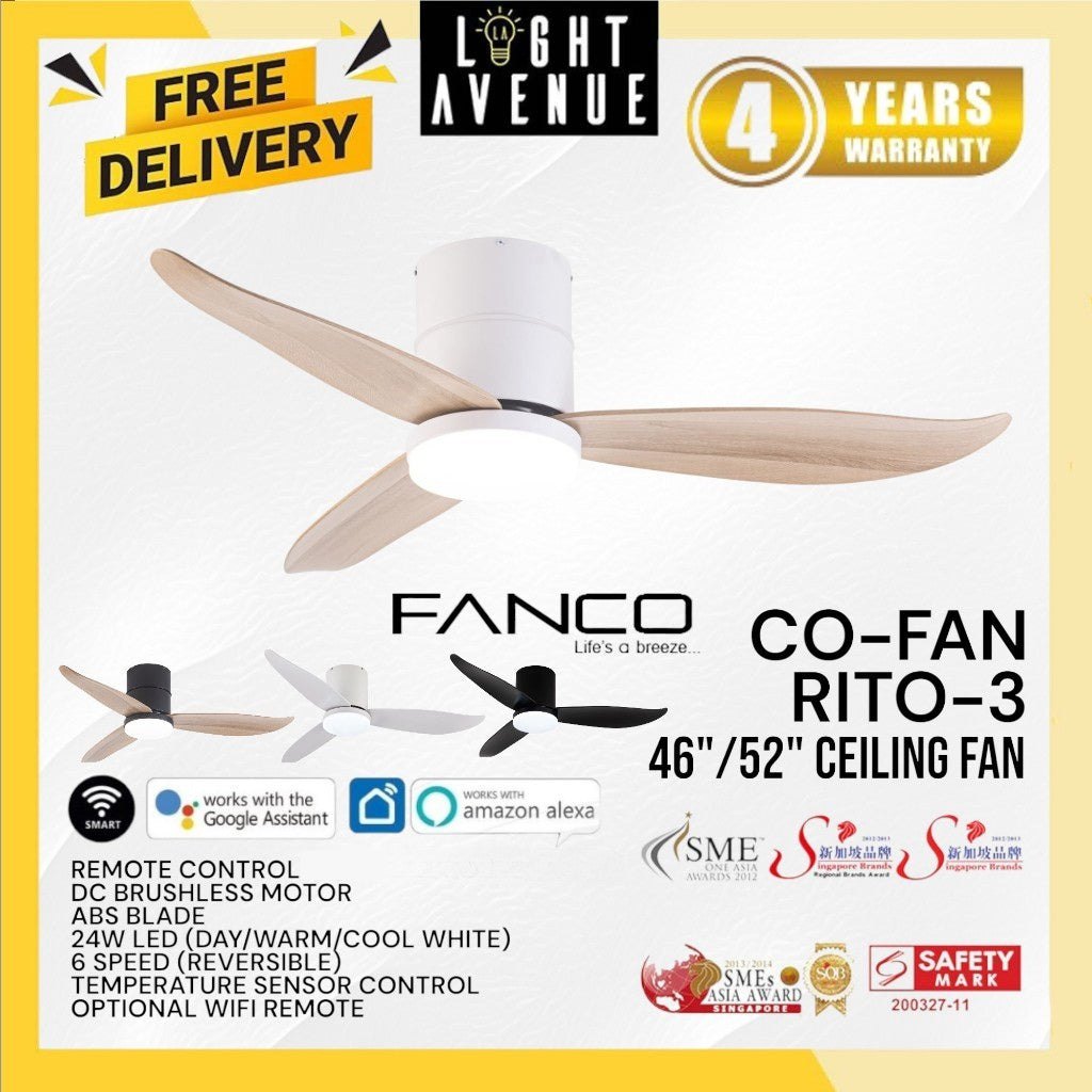 Fanco Rito-3 Ceiling Fan 46"/52"