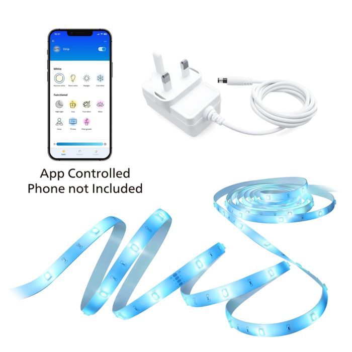 WiZ RGB LED Strip 15m with UK Plug 17W Type-G GM