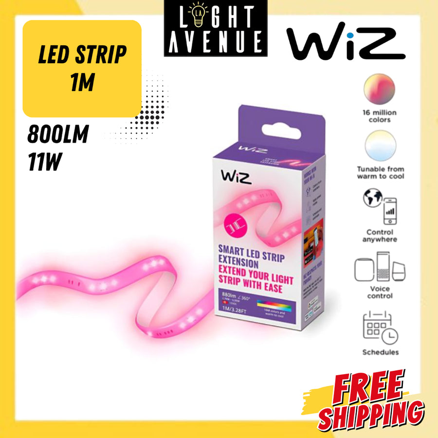 WiZ Smart WiFi RGB LED Strip Light 1m Extension 20W 2700k-6500k + RGB