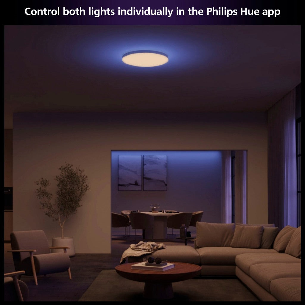 Philips Hue Datura Smart Ceiling Light Slim Design with Diffused Backlight