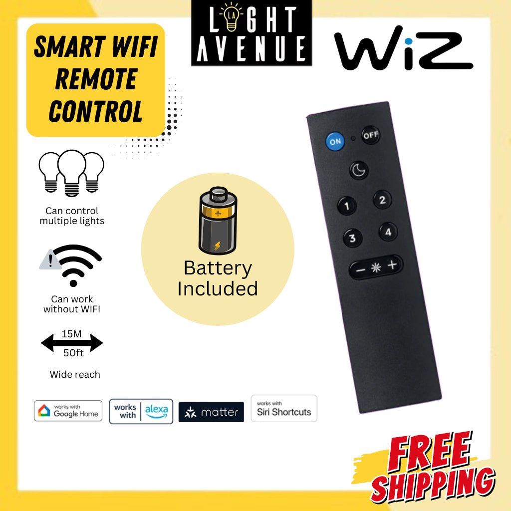 WiZ Smart WiFi Remote Control with batteries Turn Lights Brighten or Dim