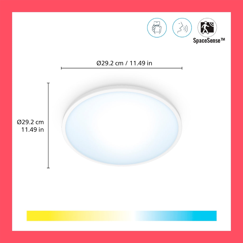 WiZ Smart WiFi SuperSlim Ceiling Light 16W 2700K to 6500K Warm White to Cool White