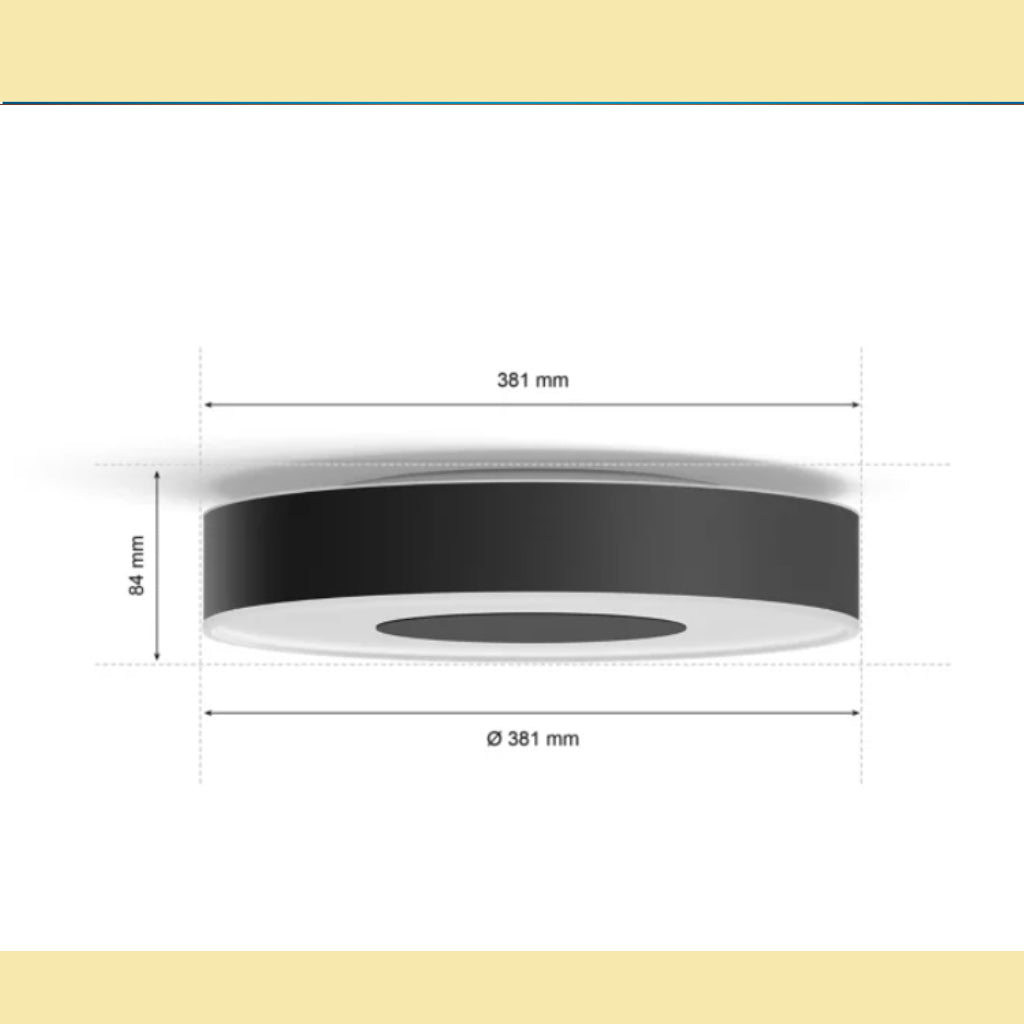 Philips Hue Black Xamento Medium Smart Ceiling Light White and Color Ambience Smart Home Lighting