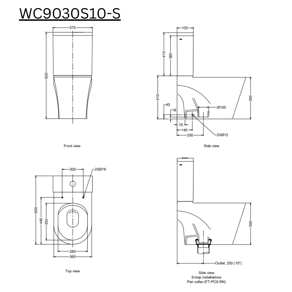 Rigel W3-R-WC9030S10-S Closed Coupled Water Closet
