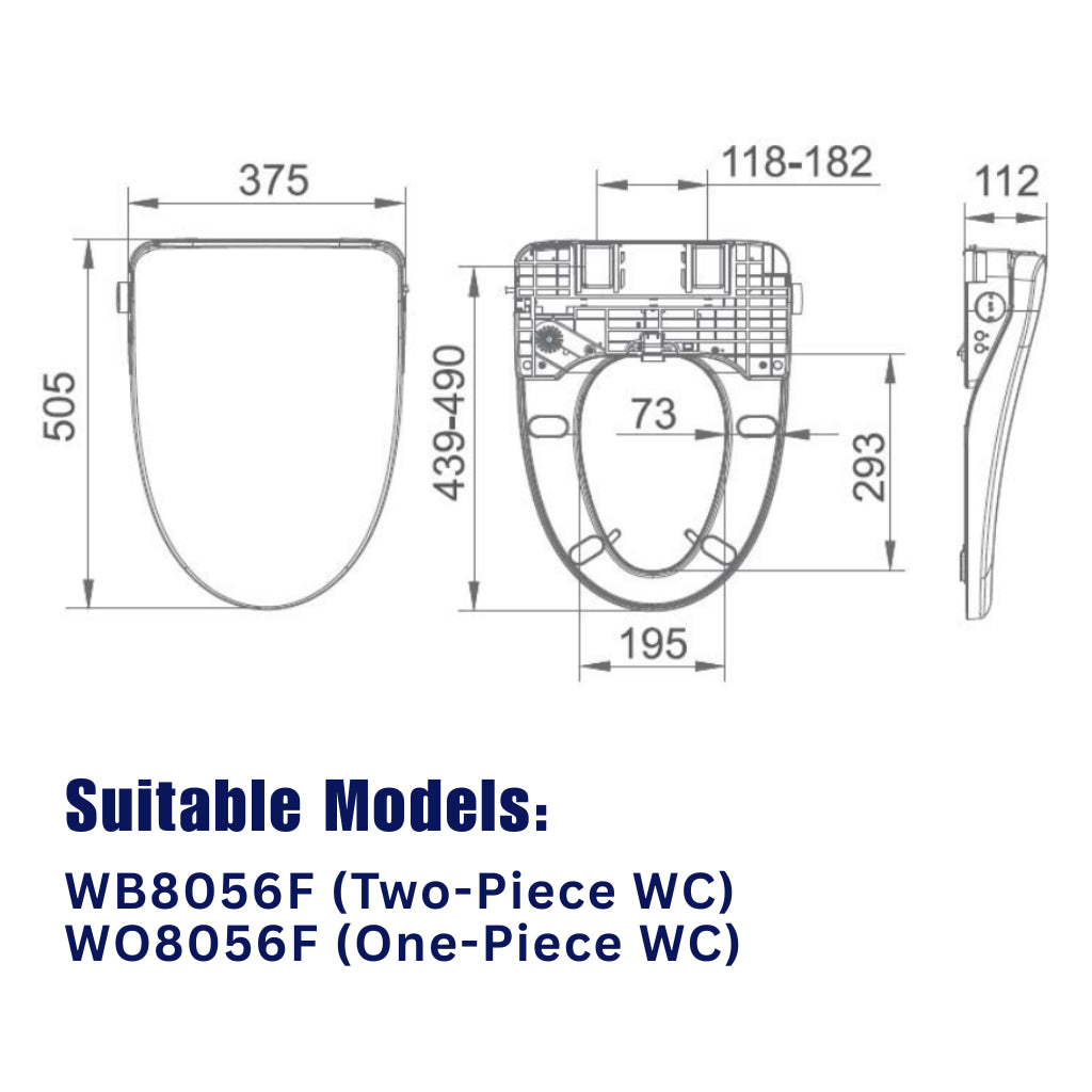 Rigel Electronic Bidet Seat and Cover SCEBD1855VPS