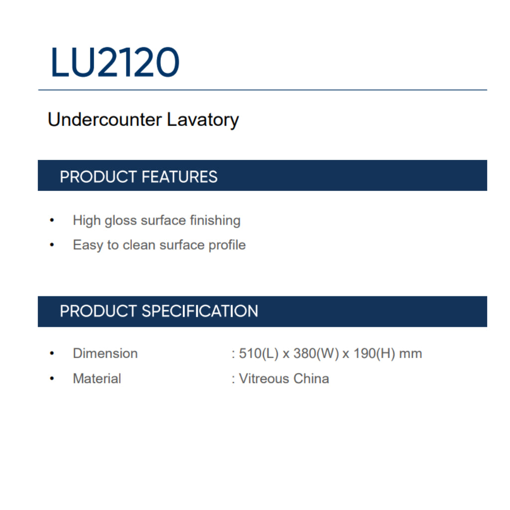 Rigel LU2120 Undermount Basin